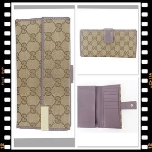 ❌Sold❌Gucci Brown Purple Violet Canvas logo Wallet